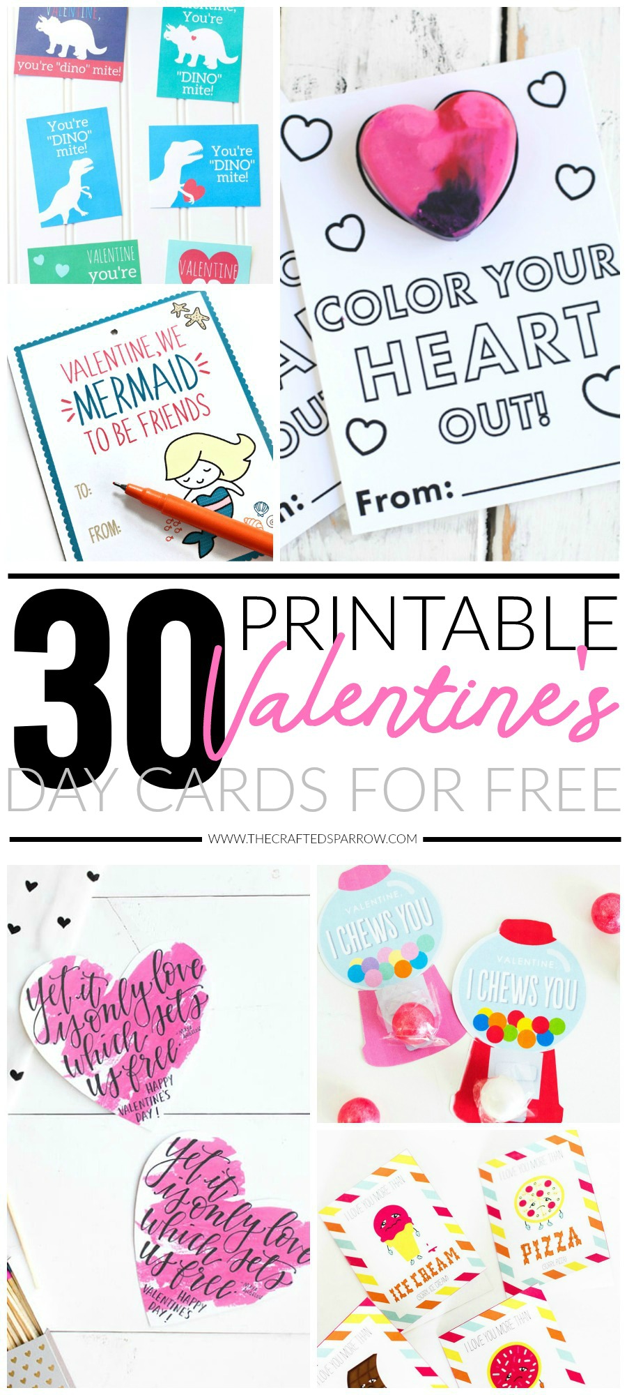 30 valentines day printable cards